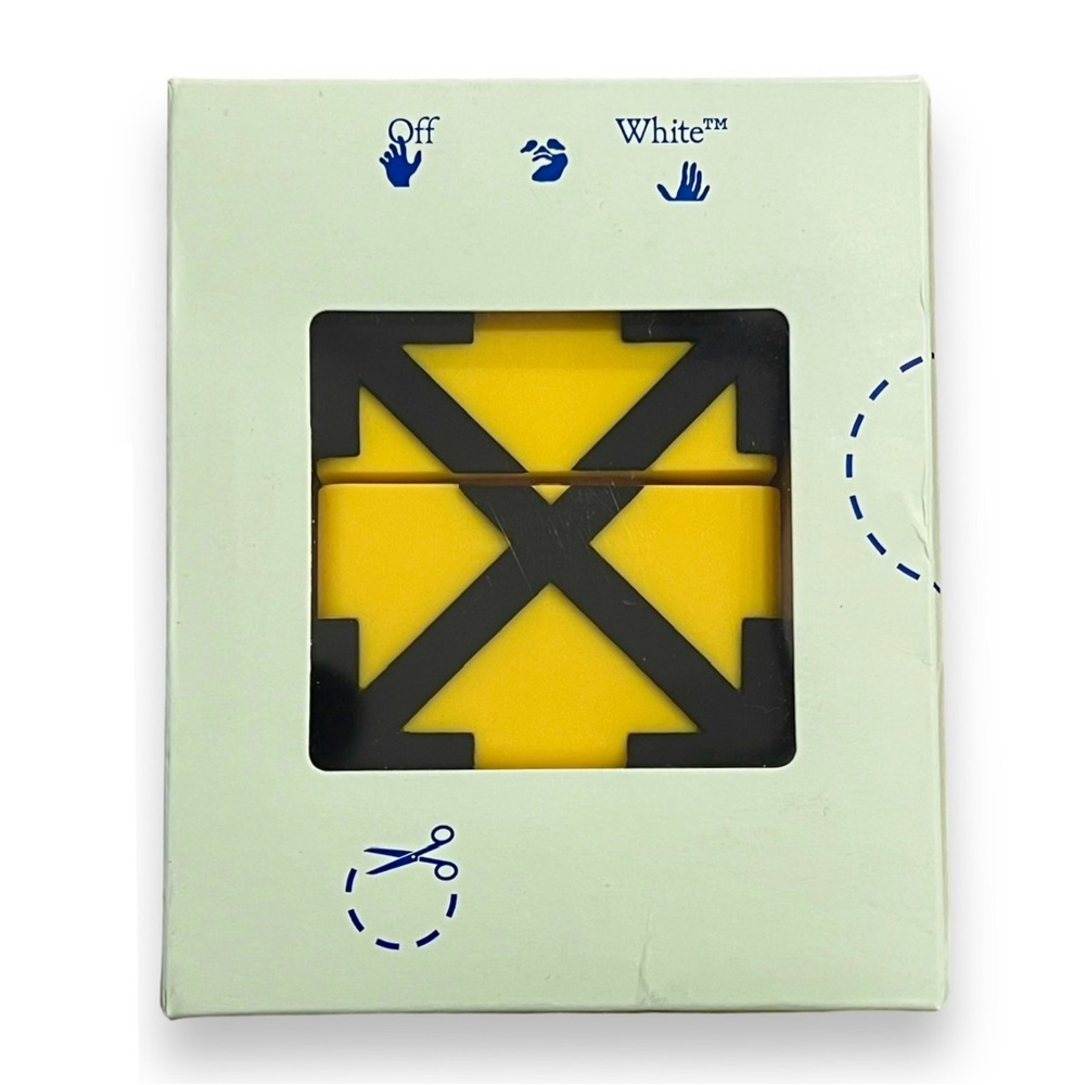 NIB OFF-WHITE ARROW AIRPODS CASE 3 YELLOW AND BLACK